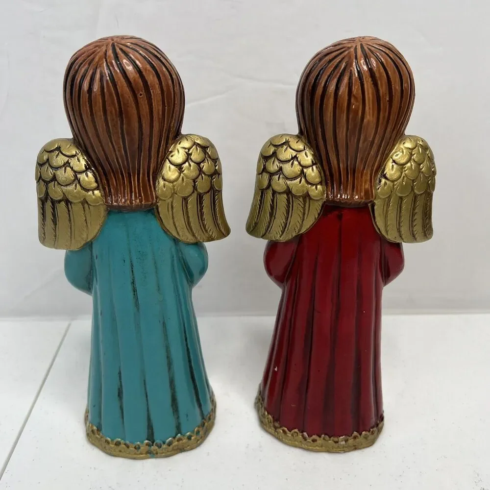 Ardco‎ Christmas Singing Choir Angels Japan Paper Mache Vintage Holiday Lot Of 2